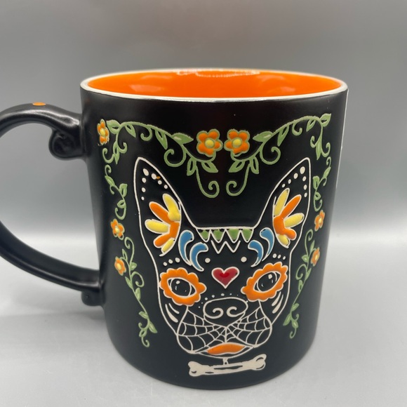 Eli + Ana Halloween Day of the Dead Timmy The Dog Mug Floral NEW - Picture 4 of 4